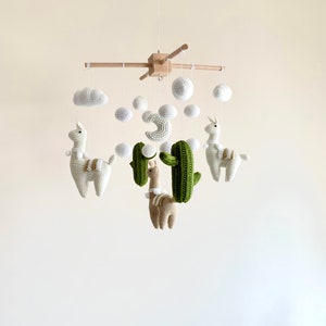 Llama babymobile, Crochet llama with trees, llama mobile, Toy baby mobile, baby gift, Baby Crib Mobile, Nursery crib mobile