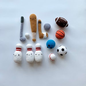 Set von häkeln Sport Werkzeuge Baby Spielzeug, Sport Gym Baby Spiel Spielzeug, Football Spielzeug, Baseball Spielzeug, Goft Spielzeug, Beachvolleyball Spielzeug, Baby Weihnachtsgeschenk