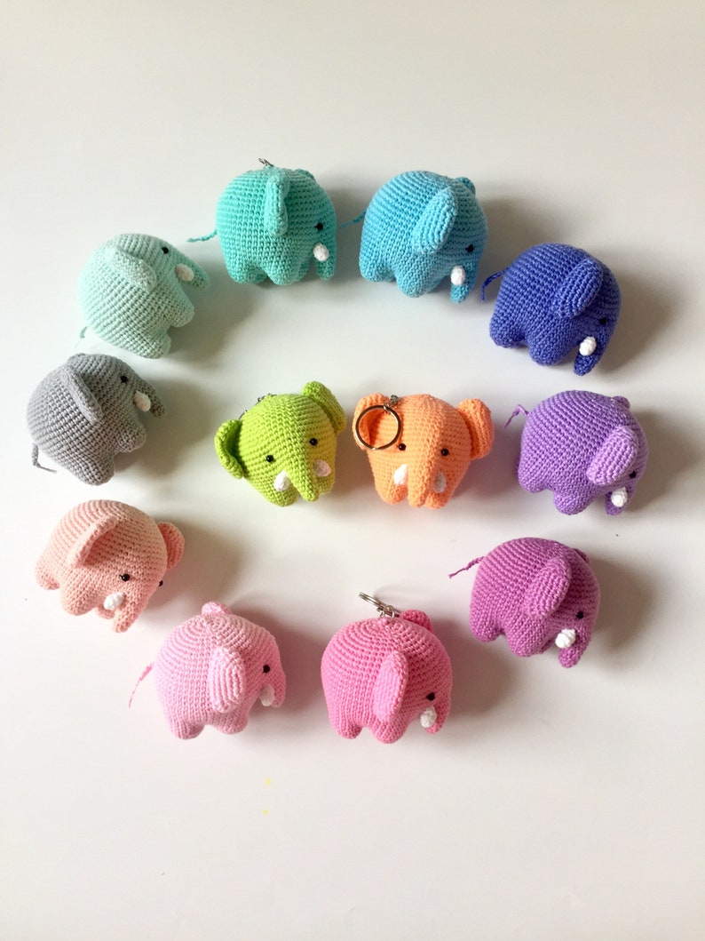 Crochet Baby Elephant Keychain Pure Handmade Little Gift Etsy