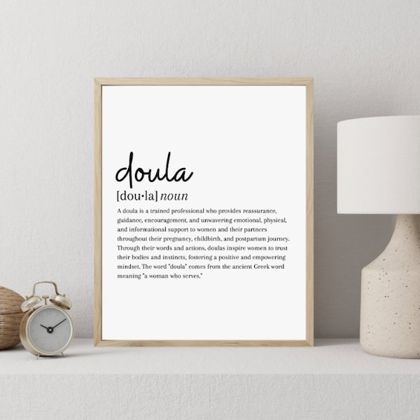 Doula Definition, Wall Art For Doula, Digital Printable for Wall, Minimalist Poster, Minimalist Wall Art, Home Decor Wall Art, Digital Art