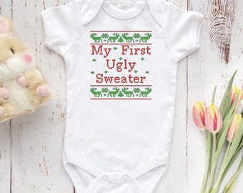 my first ugly sweater onesie