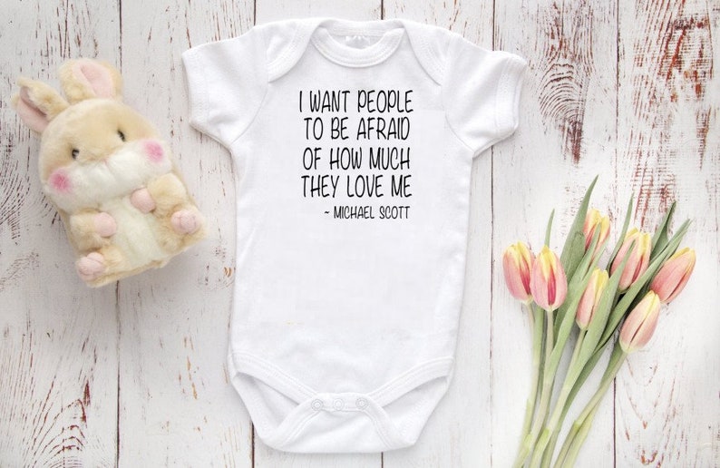 The Office Baby Clothing Baby Shower Gift THE OFFICE Onesie\u00ae I Want People to be Afraid of How Much they Love Me Michael Scott Onesie\u00ae