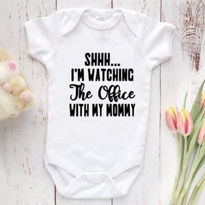 Shhh I&#39;m watching THE OFFICE with my mommy, The Office Bodysuit, The Office Baby Gift, The Office Baby Clothing sale sale sale