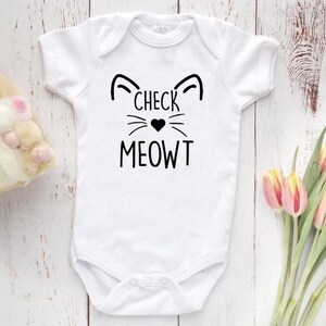 FUNNY Check MEOWT, cat Bodysuit, baby Bodysuit, cat shirt, cat lover, cute baby bodysuit, baby shower, baby bodysuit, cat baby