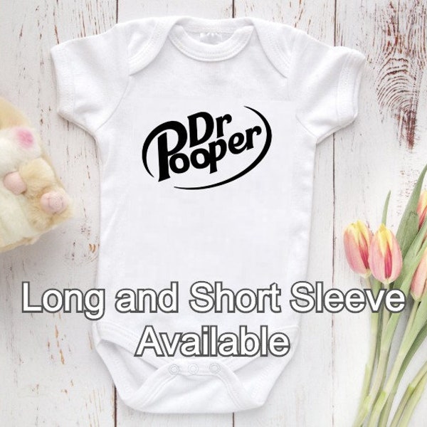 Dr. Pooper Baby Bodysuit, Funny Baby Shower Gift, Cute Soda Pop Shirt