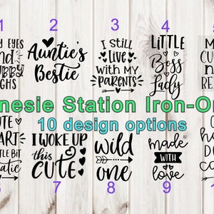 Station Iron-On Kit, 10 Girl iron ons, Some gender neutral iron ons, decals, Baby Shower decals, Iron-On, Custom Colors