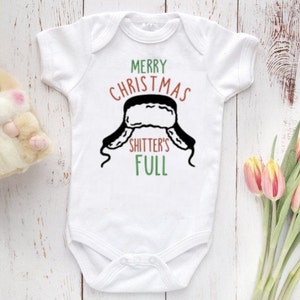 Christmas Vacation The Shitter's Full Baby Bodysuit, Christmas bodysuit, Funny Christmas, My First Christmas, Clark Christmas image 1