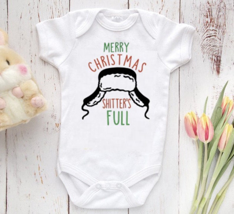 Christmas Vacation The Shitter's Full Baby Bodysuit, Christmas bodysuit, Funny Christmas, My First Christmas, Clark Christmas image 1