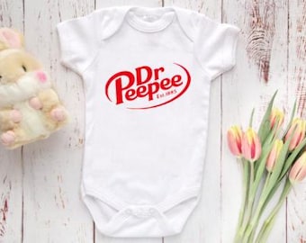 Dr. PeePee Baby Bodysuit, Funny Baby Shower Gift, Cute Soda Pop Shirt