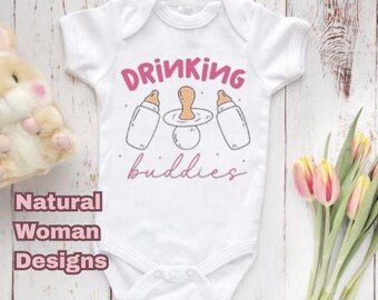 Gerber® Brand Onesie® – Drinking Buddies  | Infant Bodysuit | Cute Baby Outfit | Baby Shower Gift | Toddler Shirt | BOHO