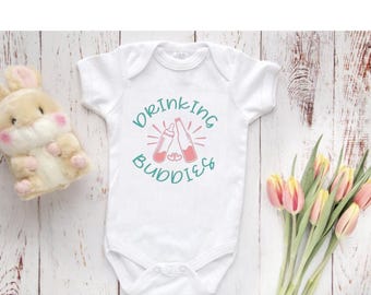 Gerber® Brand Onesie® – Drinking Buddies | Infant Bodysuit | Cute Baby Outfit | Newborn Gift Idea
