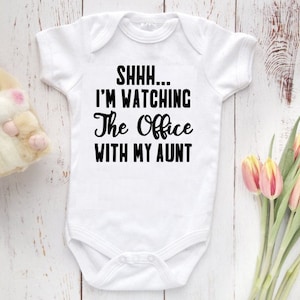 THE OFFICE Bodysuit Shhh I&#39;m Watching The Office With My Aunt Baby Bodysuit, The Office Baby Bodysuit, The Office Baby Gift, TV Shows