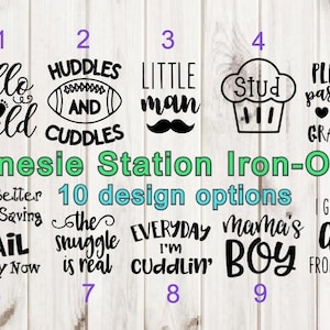 Baby Bodysuit Station Iron-On Kit, Boy and Gender Neutral iron ons, decals, Baby Shower decals, Iron-On, Custom Colors