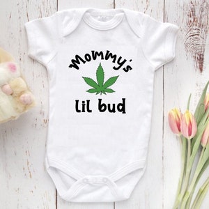 Mommy's Lil Bud, Baby Bodysuit, baby girl baby boy bodysuit,  Baby Shower Gift, Newborn baby clothes, Marijuana Baby Clothes