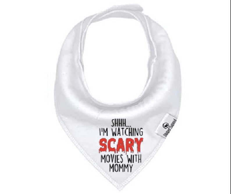 Shhh... I'm Watching Scary Movies with MOMMY, Movies Baby Bodysuit Cute Baby Clothes, Baby Shower Gift, Baby Boy and Girl, Newborn Baby BIB (White)