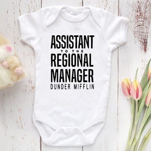THE OFFICE Assistant to the Regional Manager, Baby Bodysuit, premium soft quality, chic stylish baby apparel handcrafted exclusive clothes