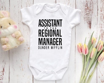 THE OFFICE Assistant to the Regional Manager, Baby Bodysuit, premium soft quality, chic stylish baby apparel handcrafted exclusive clothes