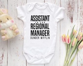 THE OFFICE Baby Bodysuit Assistant to the Regional Manager Dunder Mifflin, Baby Clothing, Baby Clothes, Baby Shower Gift, Newborn Baby