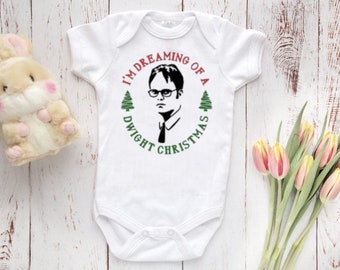 THE OFFICE, I'm Dreaming of a Dwight Christmas, The Office Baby Bodysuit, The Office Baby Gift, The Office Baby Clothing, Baby Shower Gift