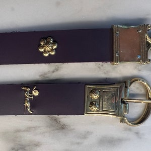 Purple  Medieval Belt - Battle Bunny - 1&quot; / 25mm width, marginalia, SCA, HEMA, Larp, reeneactment