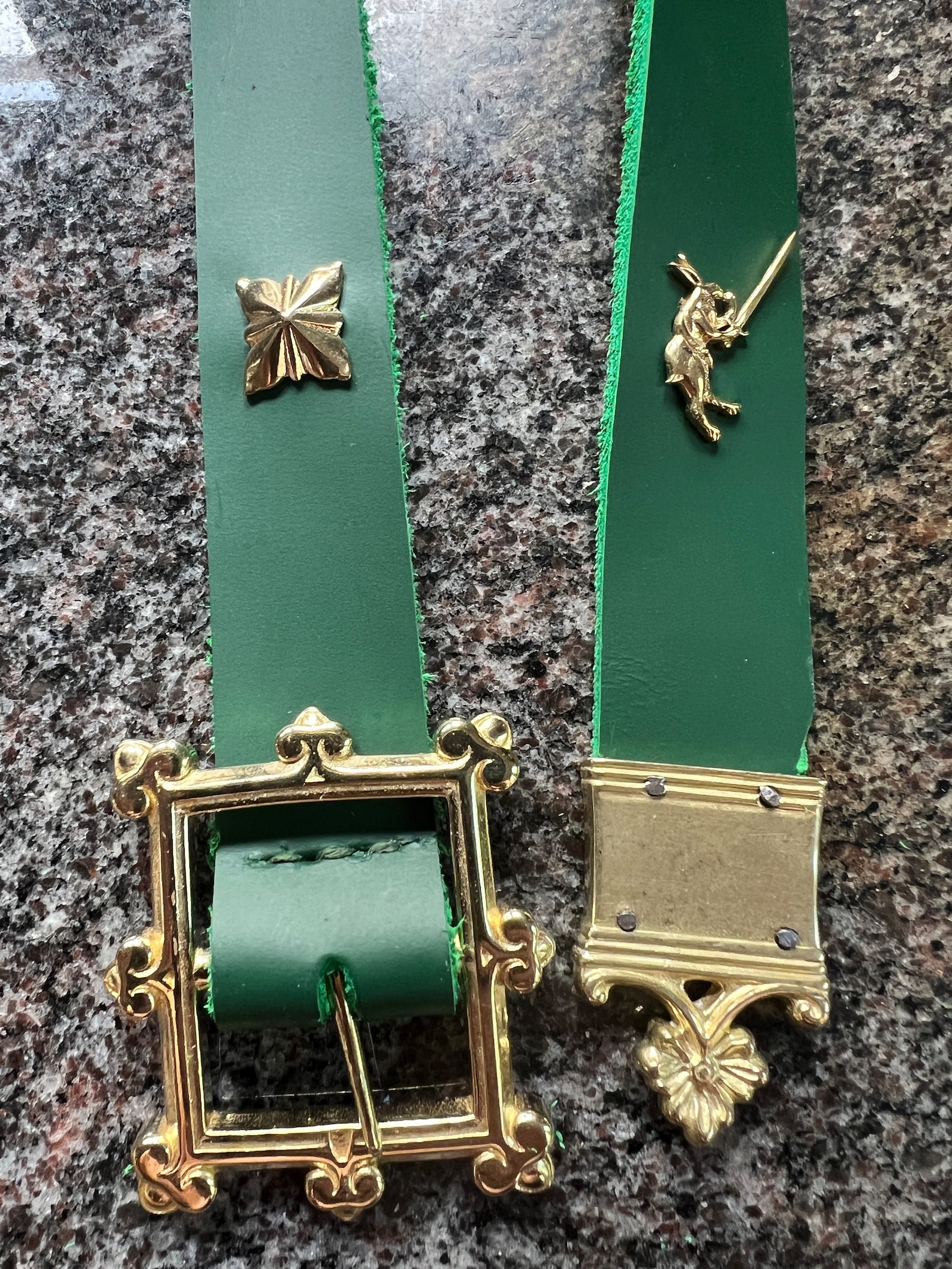 Medieval-style Battle Bunny Belt - Tan With Conical Studs and Bunnies ...
