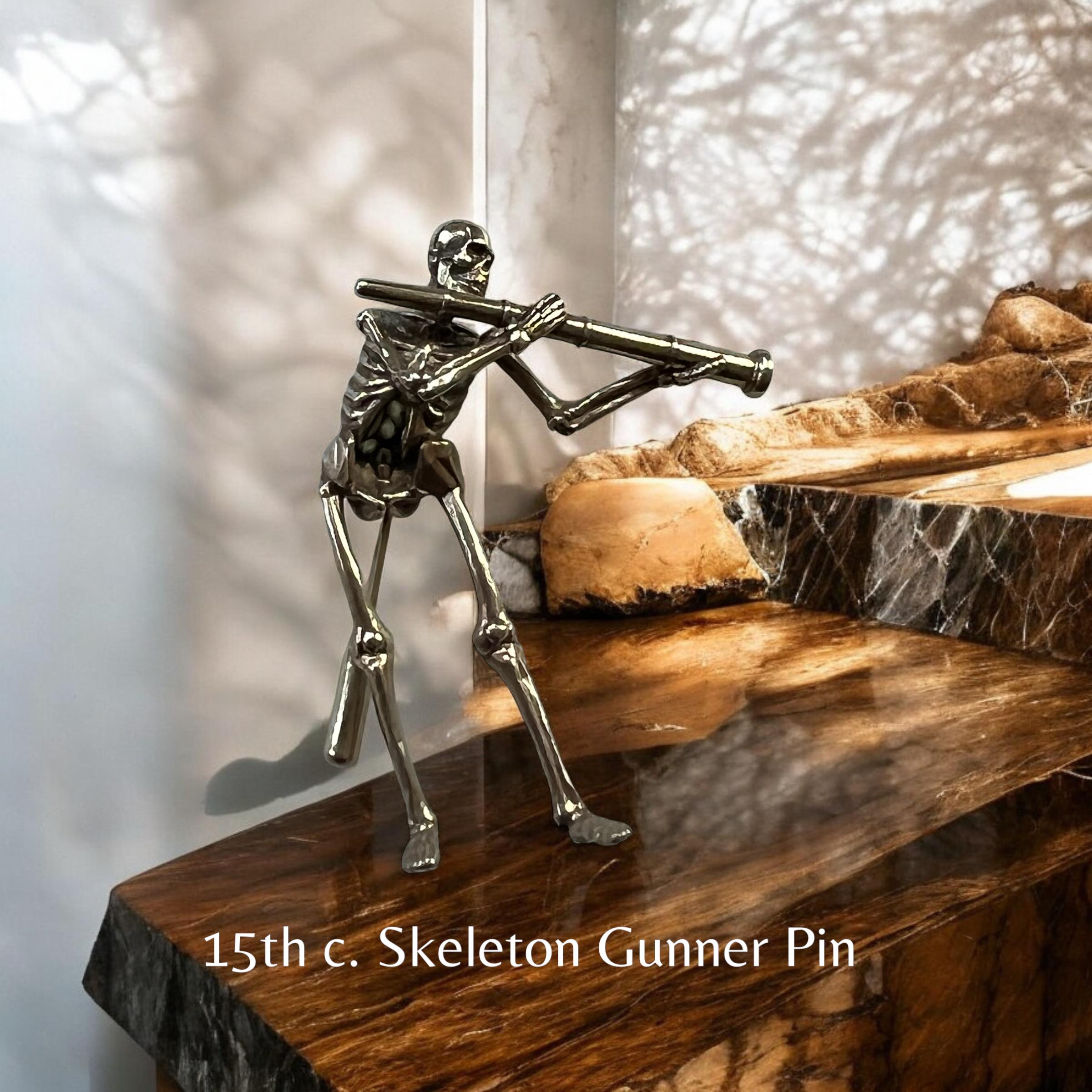 Skeleton Gunner- 15th century - Livery / Pilgrim's Badge - SCA - HEMA - Reenactment - Halloween