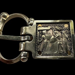 Carved Brass Medieval Belt Buckle & Anchor - SCA Reenactment