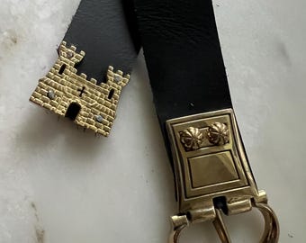 Black and gold medieval belt - 1&quot; wide - SCA, HEMA, Reenactment, Costume, Wedding