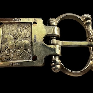 Knight on Horseback Buckle: Medieval Reenactment Belt Fitting