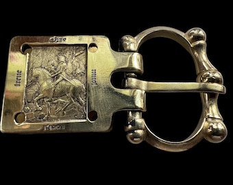 Boucle De Ceinture Gothique Moyen âge En étain - Ancien Cuivre, Diamètre 7 Cm, Neuve