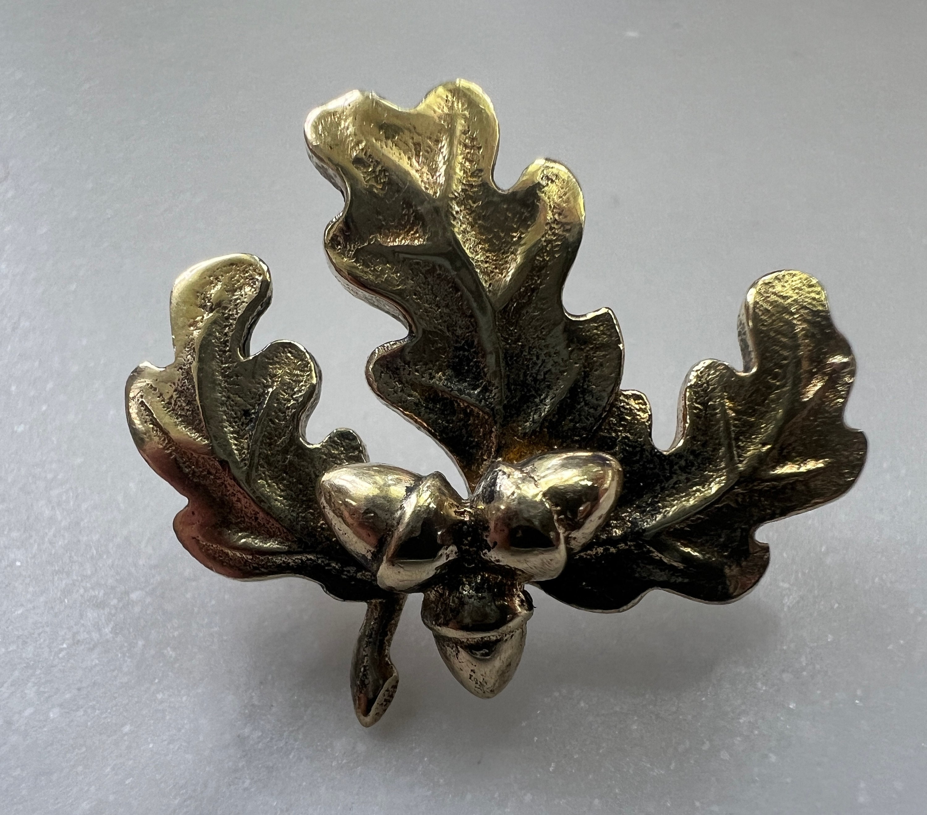 Vintage Oak Leaf & Acorn Metal Sash Buckle Art Deco Antique Accessory Antique 1800s Hammered Metal Gold Tone Belt Buckle Sash Art  main image 3
