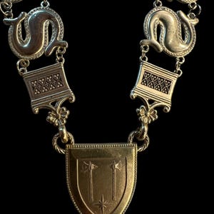 Medieval Livery Collar with Custom Heraldic Escutcheon: SCA LARP Wedding