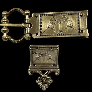 I.33 Manuscript Belt Buckle & Tip Set: Medieval Gothic SCA LARP HEMA