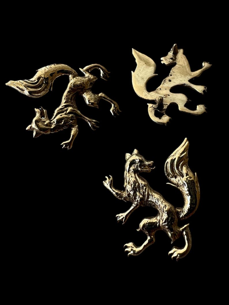 Fox Rampant Fox Rampant Belt Studs! Heraldic Medieval Marginalia, HEMA, SCA, LARP ...