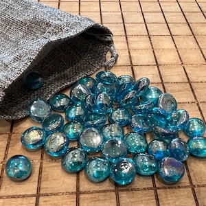 Pente stones - game stones - new and striking light blue with shiny gloss
