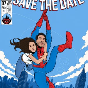 Custom Comic Book Save the Date: Superhero Wedding Invitation (Digital)