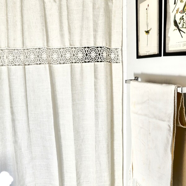 Lace Shower Curtain Etsy