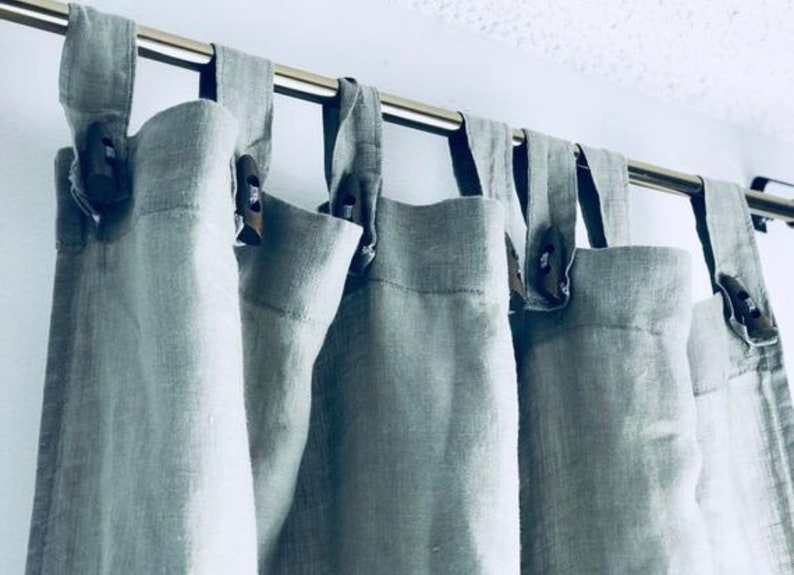 Linen Curtain Panel Shabby Chic Curtains Organic Curtains Etsy