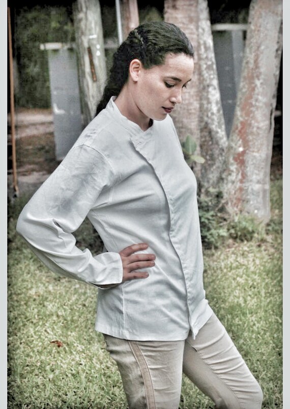 Linen chef best sale coat