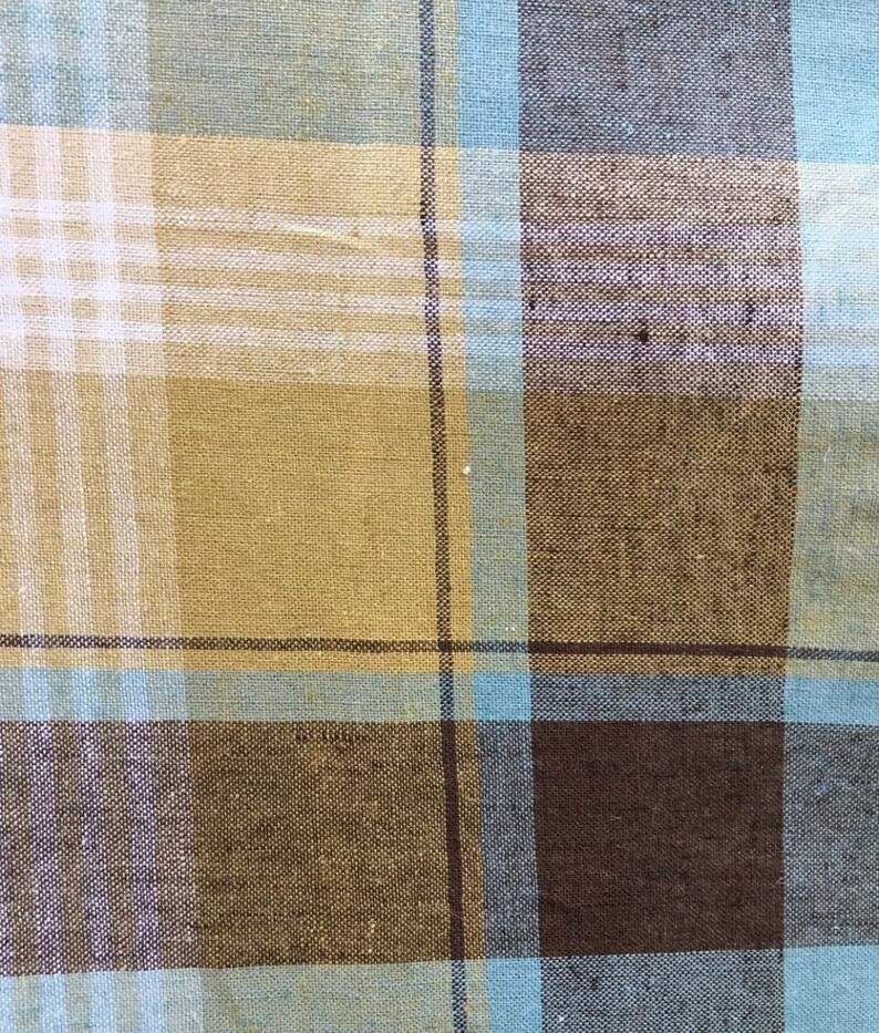 French Linen Fabric Check by the Yard / Tartan Linen Fabric Etsy