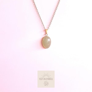 Green aventurine necklace, fine gold chain in stainless steel, adjustable women&#39;s necklace with natural stone pendant, women&#39;s lithotherapy jewelry