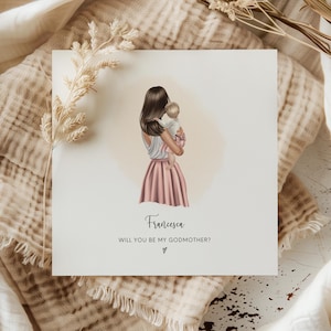 Personalised Will You Be My Godmother Card | Godmother Proposal Gift | Thank You Keepsake | Christening or Baptism Card