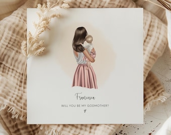 Personalised Will You Be My Godmother Card | Godmother Proposal Gift | Thank You Keepsake | Christening or Baptism Card