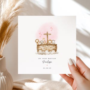 Biglietto di battesimo personalizzato per bambina / Biglietto ricordo personalizzato per figlia, nipote, figlioccia o sorella