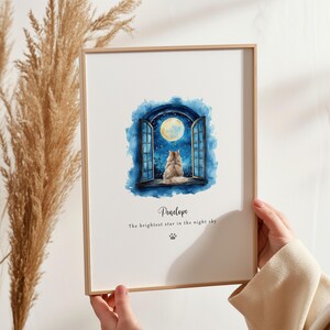 Personalised Cat Memorial Print - Custom Pet Loss Keepsake with Cat Image & Name