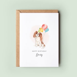 King Charles Cavalier-verjaardagskaart van de hond, verjaardagskaart voor hondenvader, verjaardagskaart voor hondenmoeder, huisdierkaart, van de hond