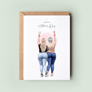 Personalised Mother’s Day Card | Curvy Girls Illustration | Auntie, Step Mum or Mum Card
