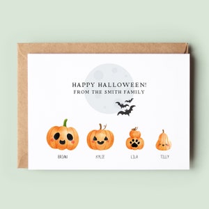 Personalised Happy Halloween Card, Family Halloween Card, Happy Halloween Card, Halloween Card for Mum, Nan, Grandad, Auntie, Uncle, Sister