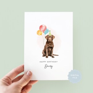 Printable Labrador Birthday Card from the Dog, Birthday Card for Dog Dad, Birthday Card for Dog Mum, From the Dog, Chocolate Labrador