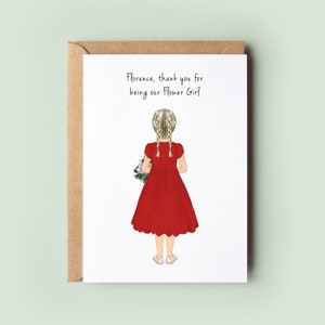 Thank You For Being Our Flower Girl, Thank You For Being Our Flower Girl, Personalised Flower Girl Card, Wedding Thank You Card, Keepsake